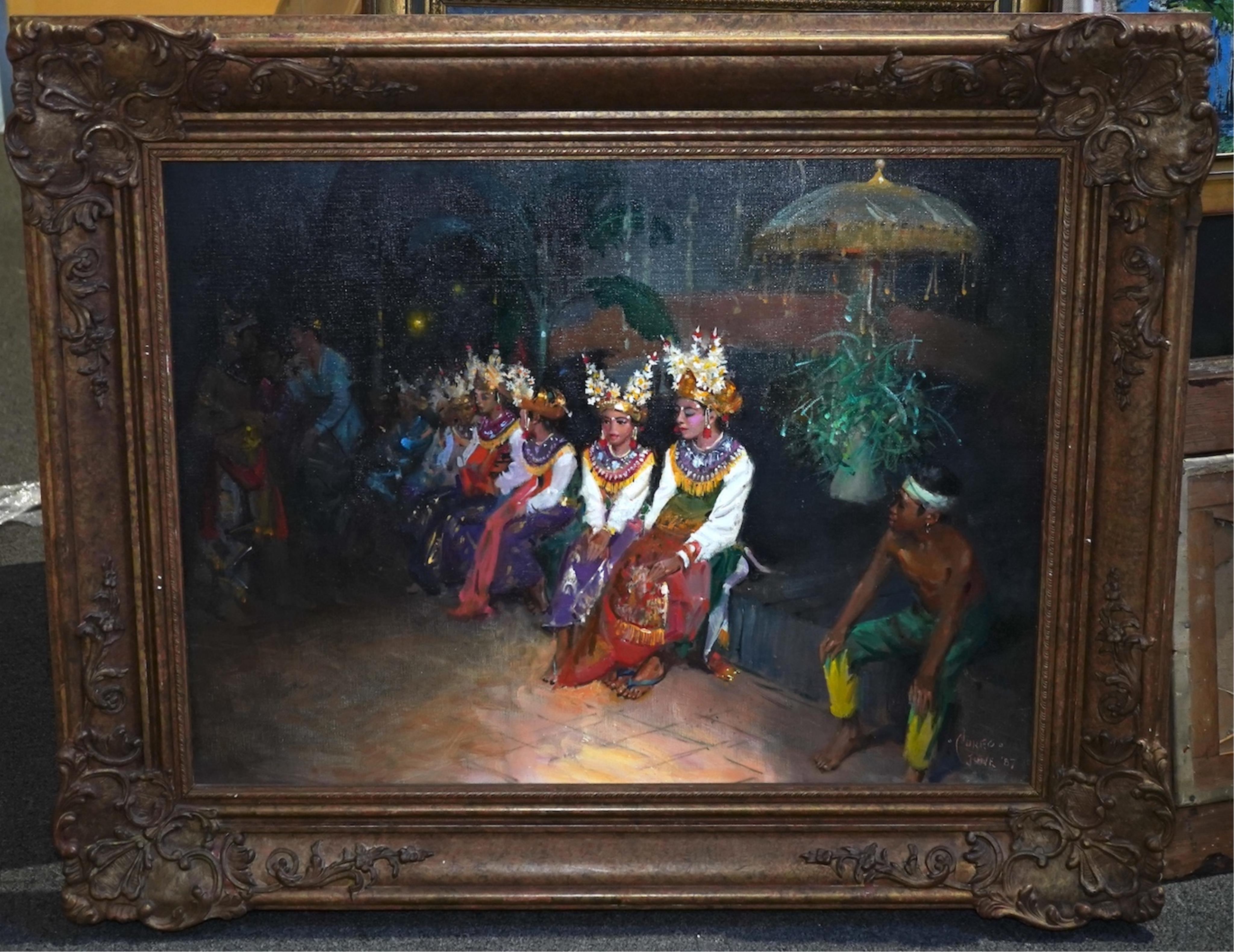 Terence Tenison Cuneo (British, 1907-1996), 'The Dancers in Bangkok', oil on canvas board, 44 x 59cm